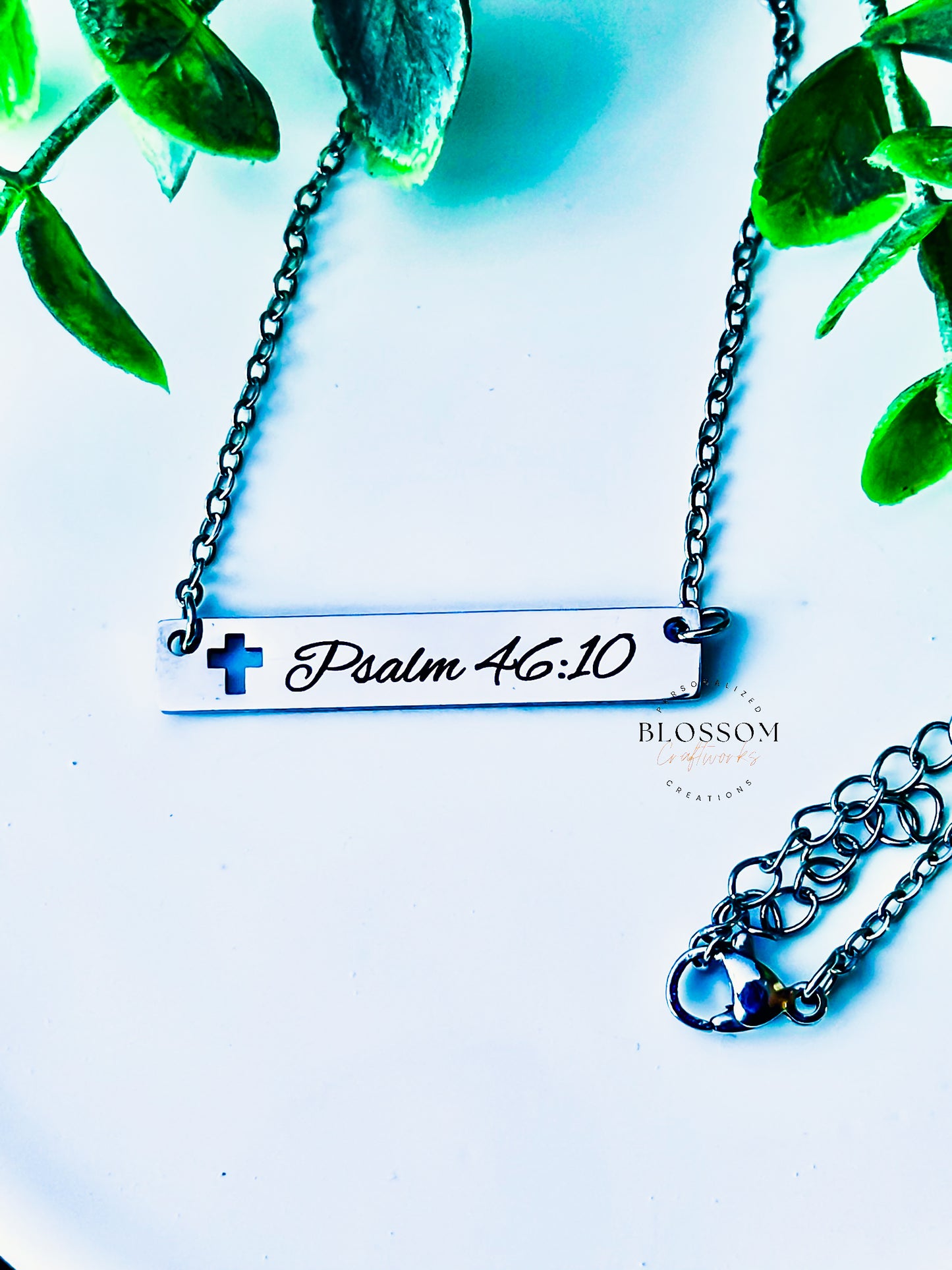 Personalized Cross Bar Necklace