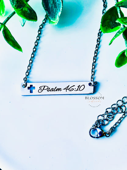 Personalized Cross Bar Necklace