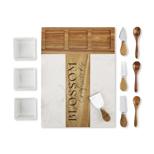 Marble Charcuterie Board 11 Piece Set