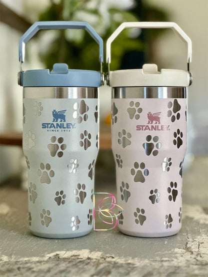 20oz 30oz Laser Engraved Kids Toddler Water Bottle Stanley Tumbler Flip Straw