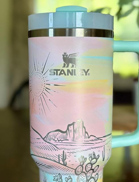 Western Desert Cactus Sunset Engraved Tumbler