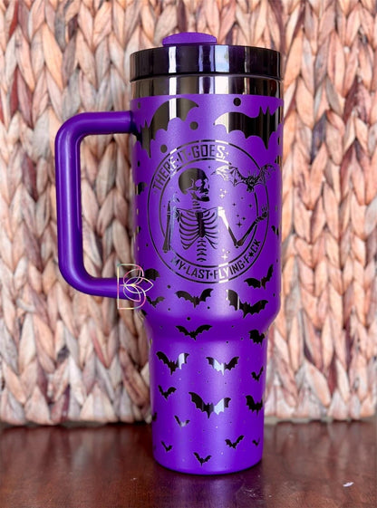Laser Engraved Halloween Bats Tumbler – Spooky Bat Stainless Steel Cup