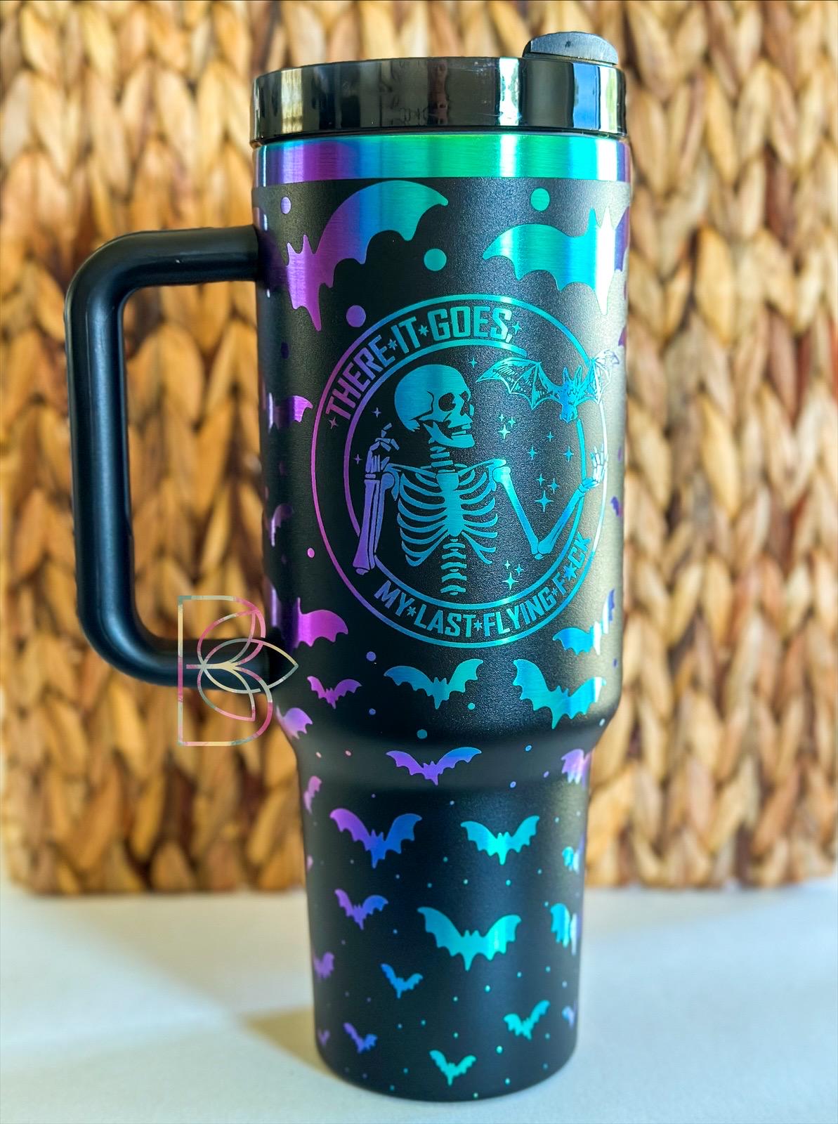 Laser Engraved Halloween Bats Tumbler – Spooky Bat Stainless Steel Cup