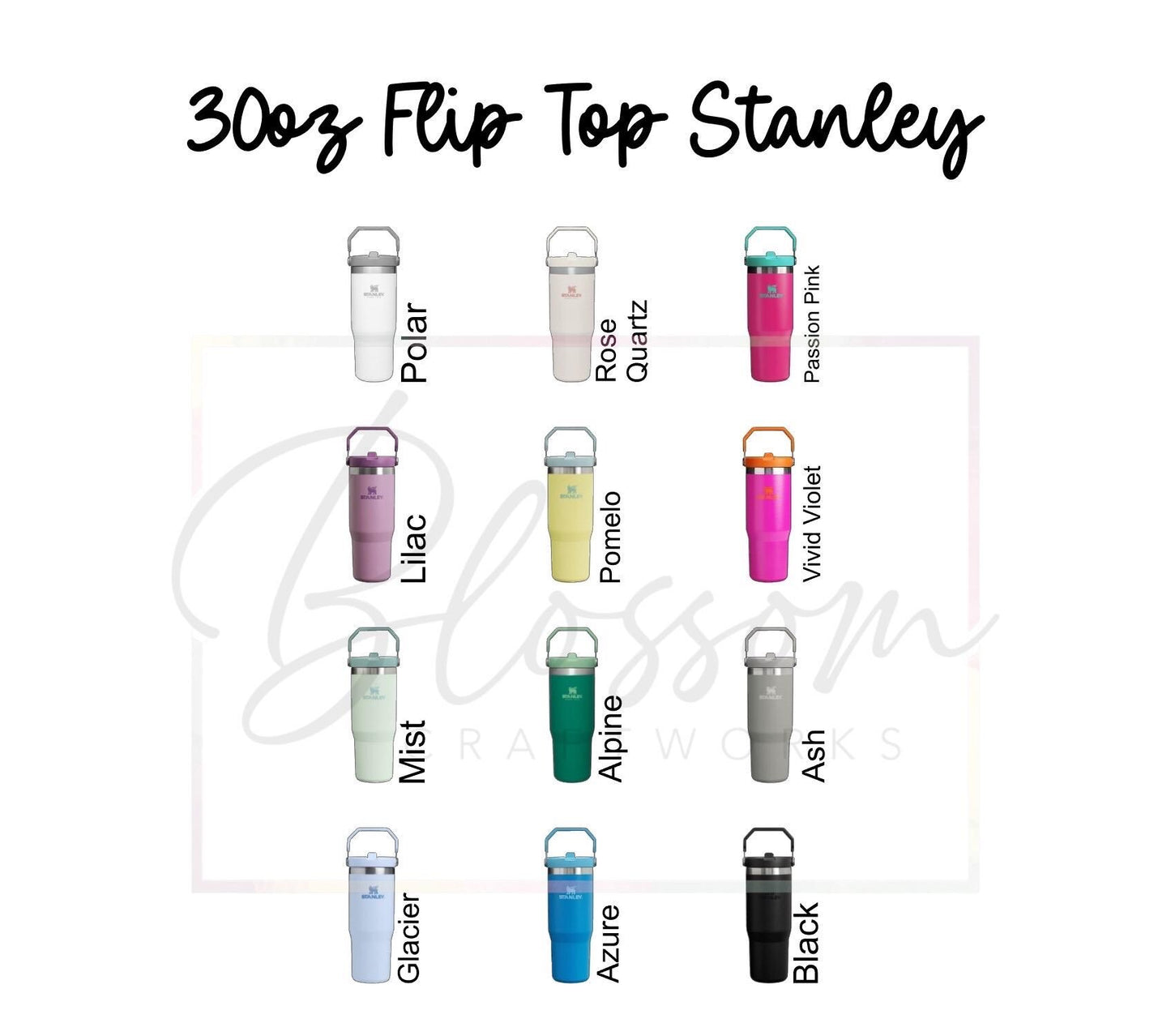 20oz 30oz Laser Engraved Kids Toddler Water Bottle Stanley Tumbler Flip Straw