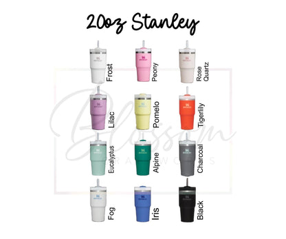 20oz 30oz Laser Engraved Kids Toddler Water Bottle Stanley Tumbler Flip Straw