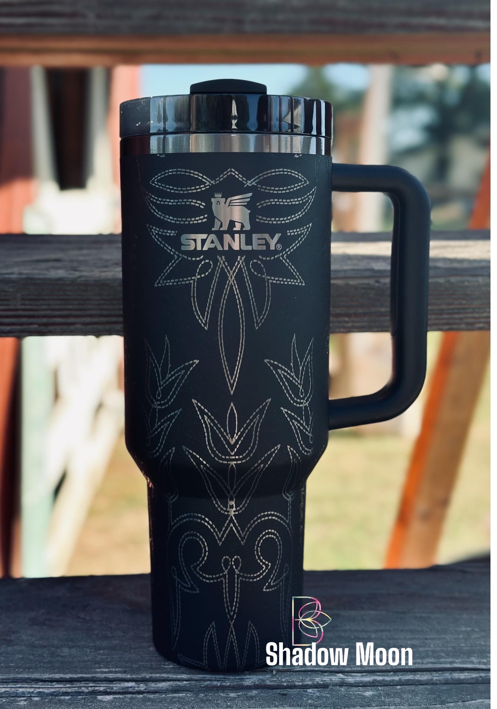 Laser Engraved Western Tooled Leather Boot Stitch Tumbler