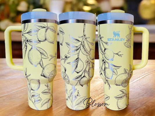 30oz 40oz Laser Engraved Lemons Tumbler