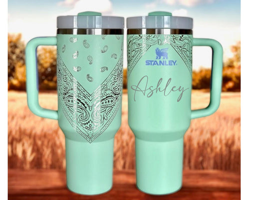 Personalized Western Bandana Laser Engraved Tumbler