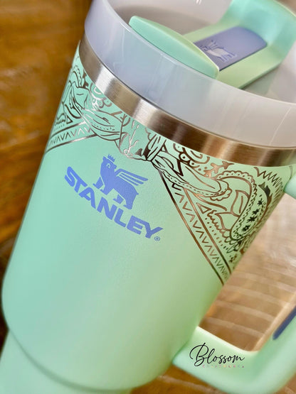 Customized Laser Engraved Western Bandana Pattern Tumbler