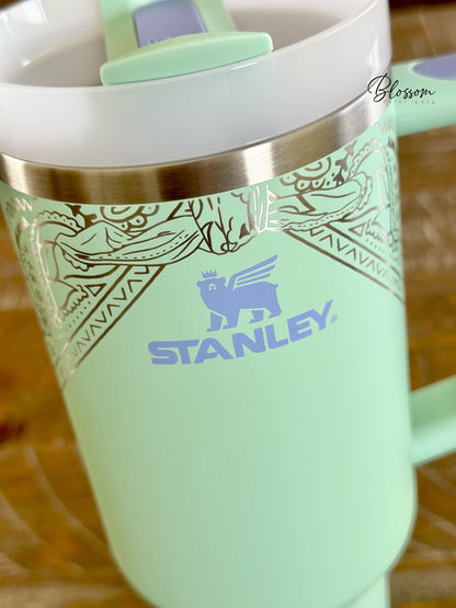 Customized Laser Engraved Western Bandana Pattern Tumbler