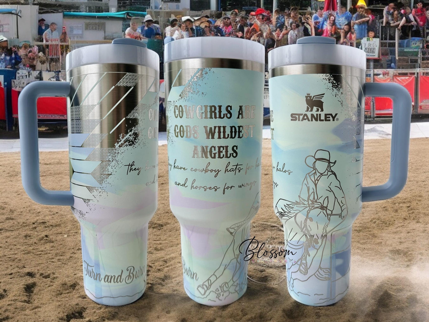 Barrel Racer, Cowgirl, Western Laser Engraved Tumbler