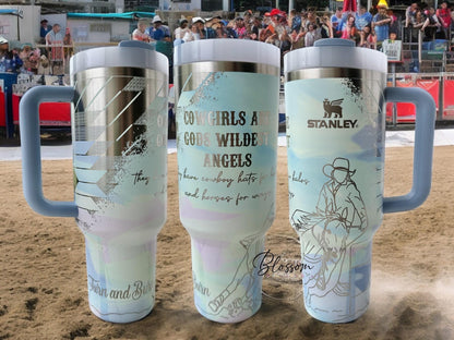 Barrel Racer, Cowgirl, Western Laser Engraved Tumbler