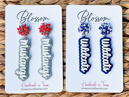 Game Day Sports Football Mom Team Name Team Mascot Teacher School Spirit Earrings