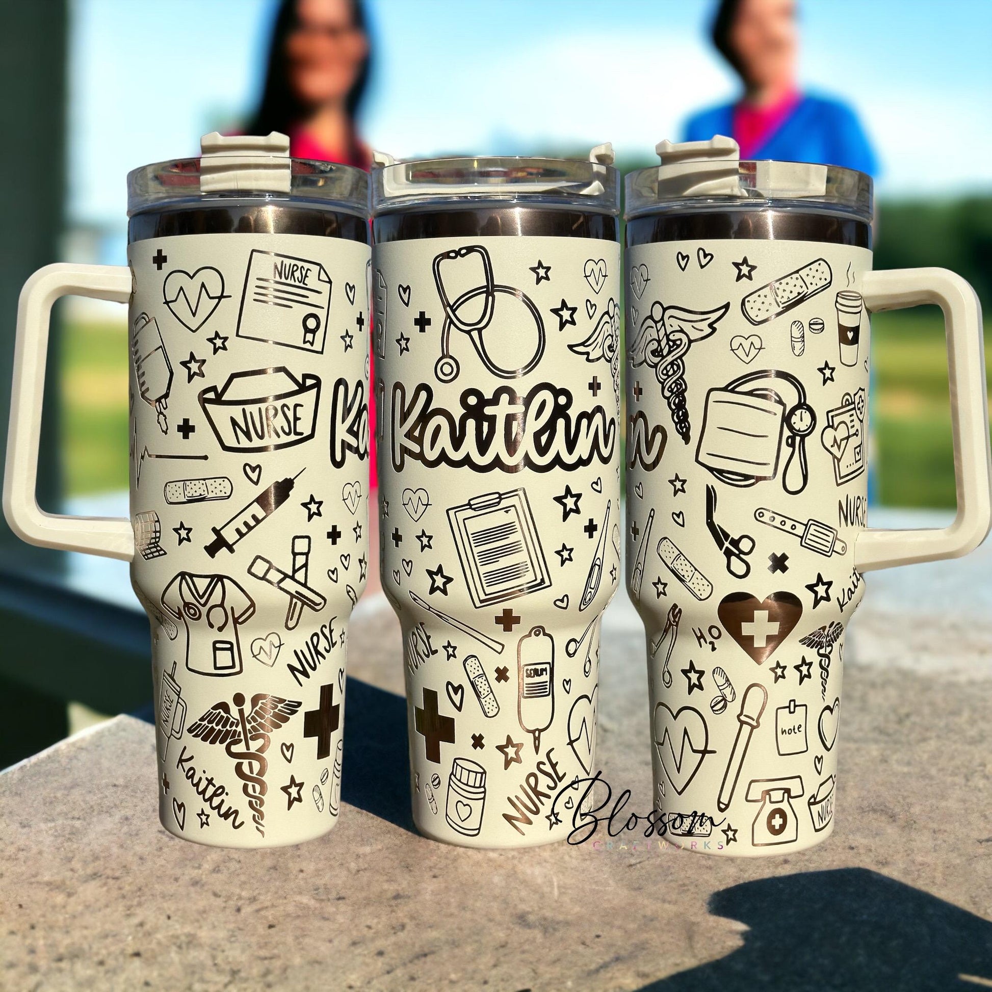 Laser Engraved Nurse Tumbler – RN / LVN Stainless Steel Mug