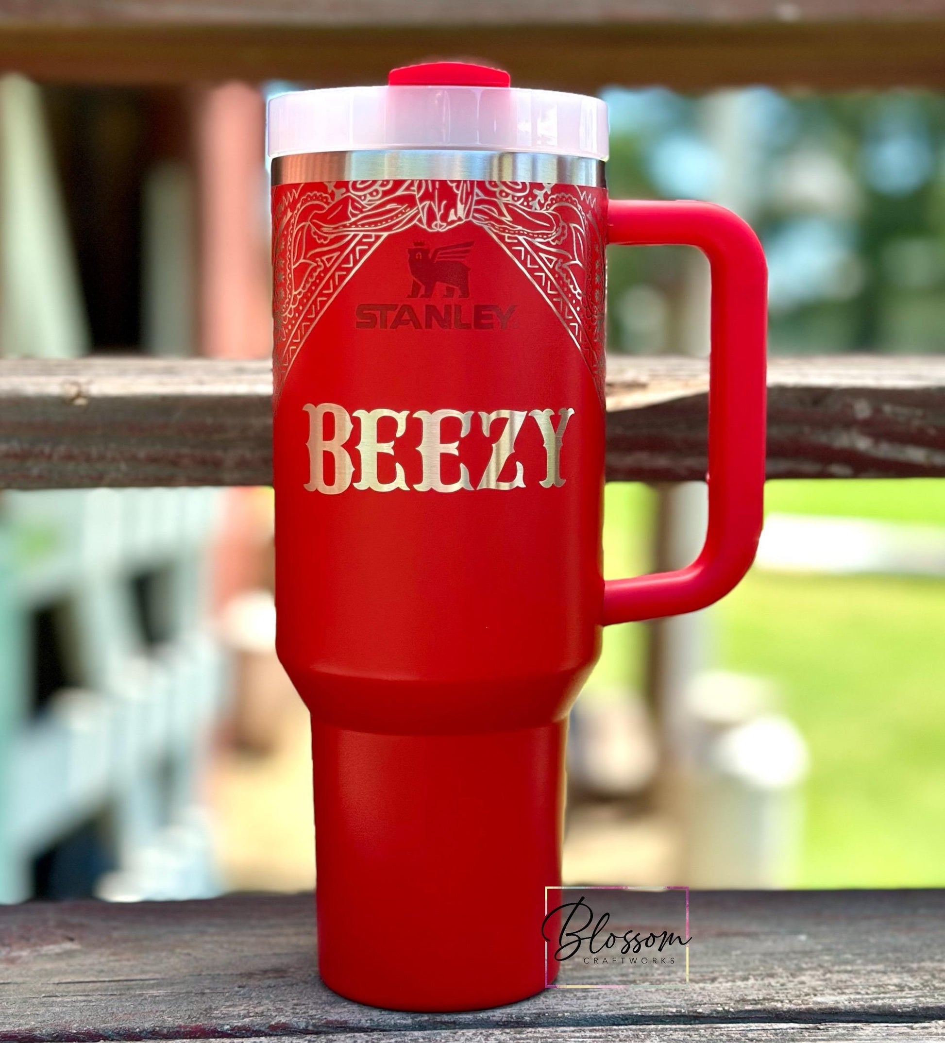 Customized Laser Engraved Western Bandana Pattern Tumbler, Personalize, Half Wrap