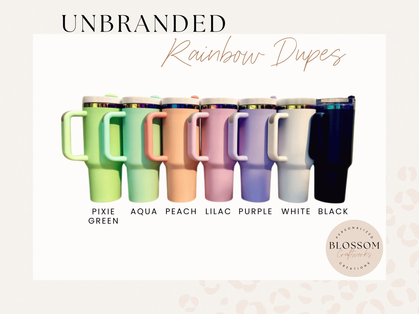 40oz Laser Engraved Daisies Flower Wrap Tumbler With Handle, Lid, & Straw