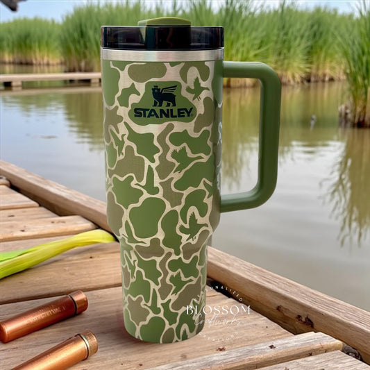 Laser Engraved Duck Camo Tumbler