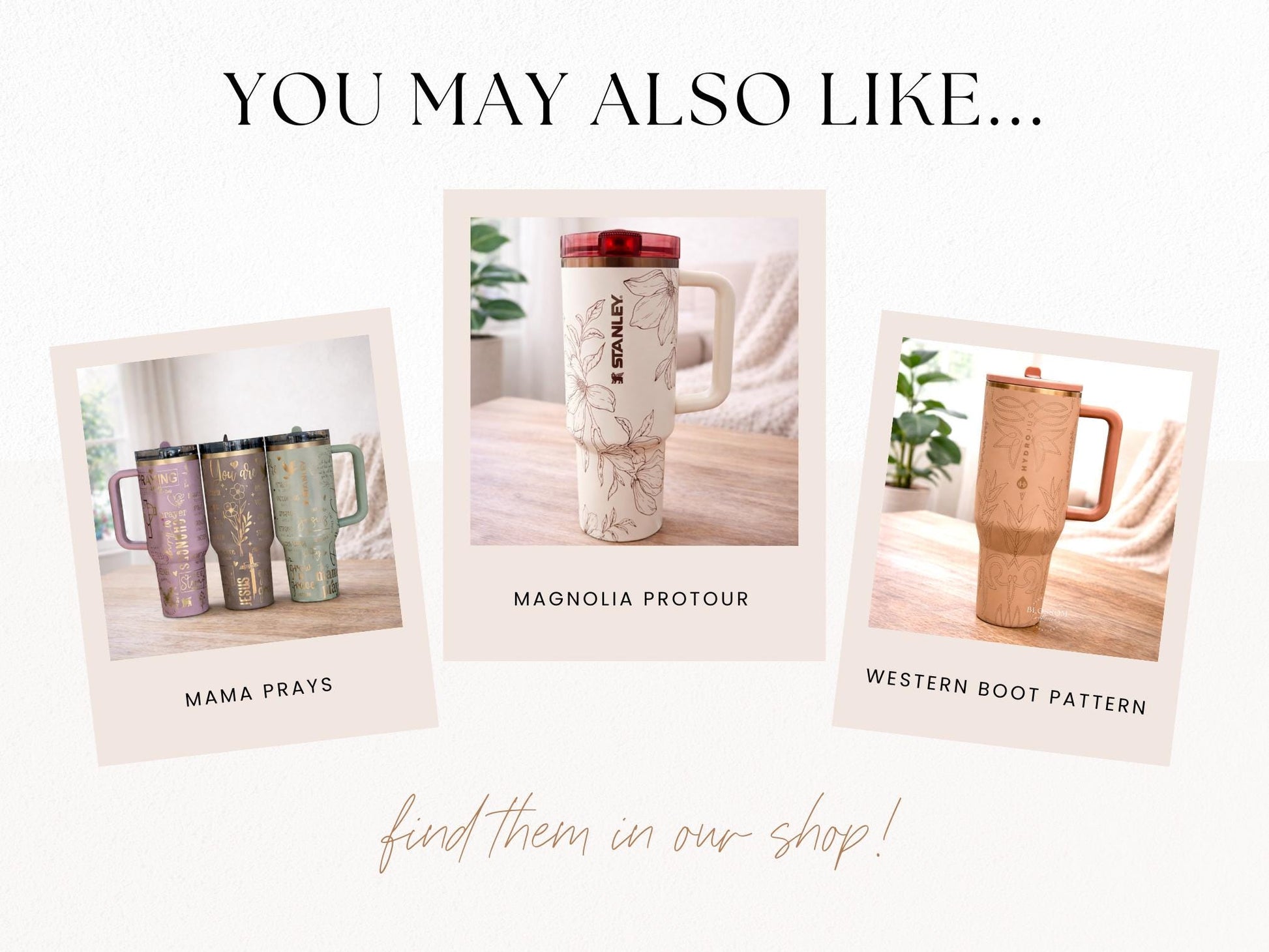 Laser Engraved Boho Floral Spring Summer Stanley Tumbler