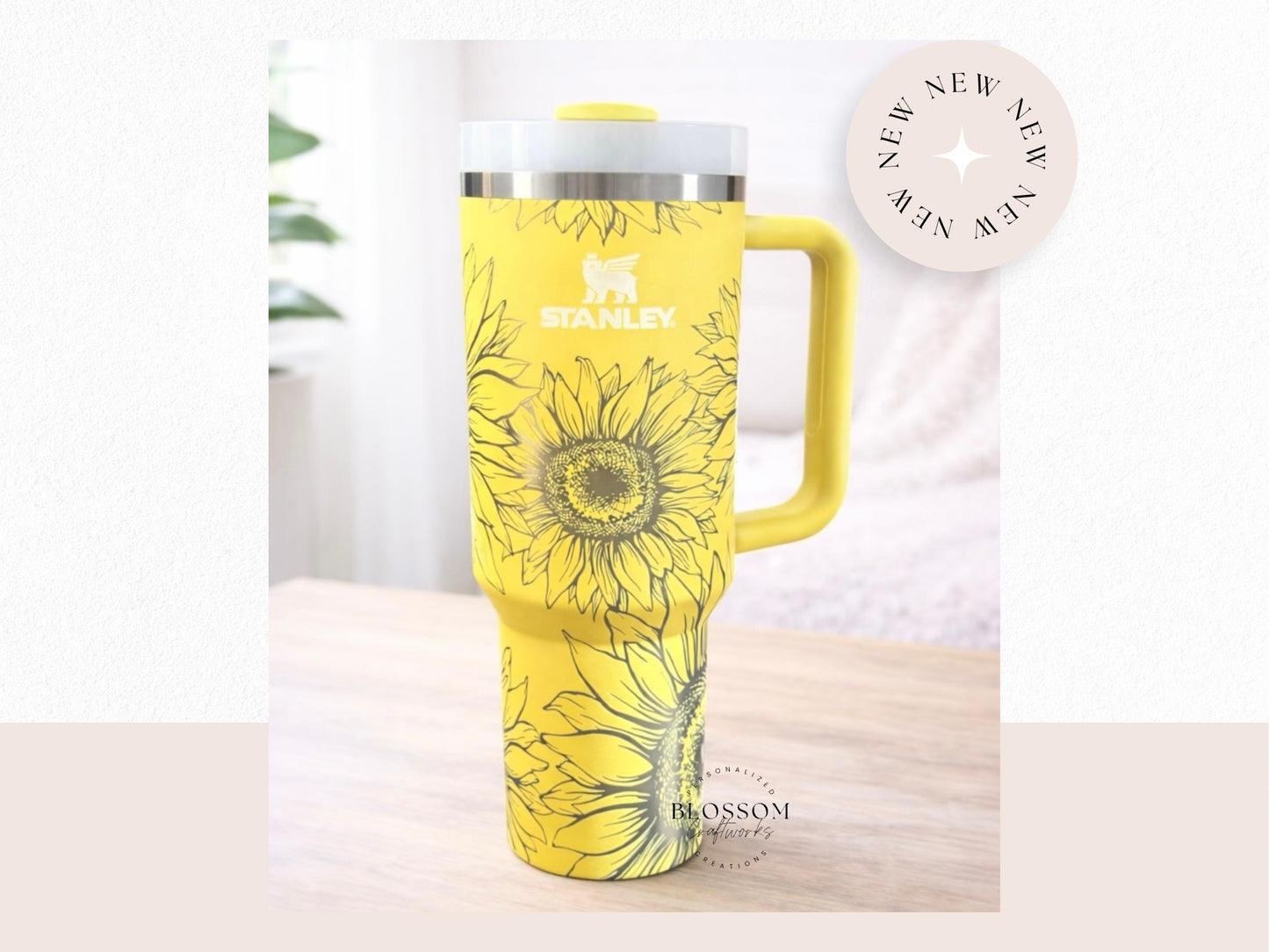 Sunflower Laser Engraved Stanley Tumbler
