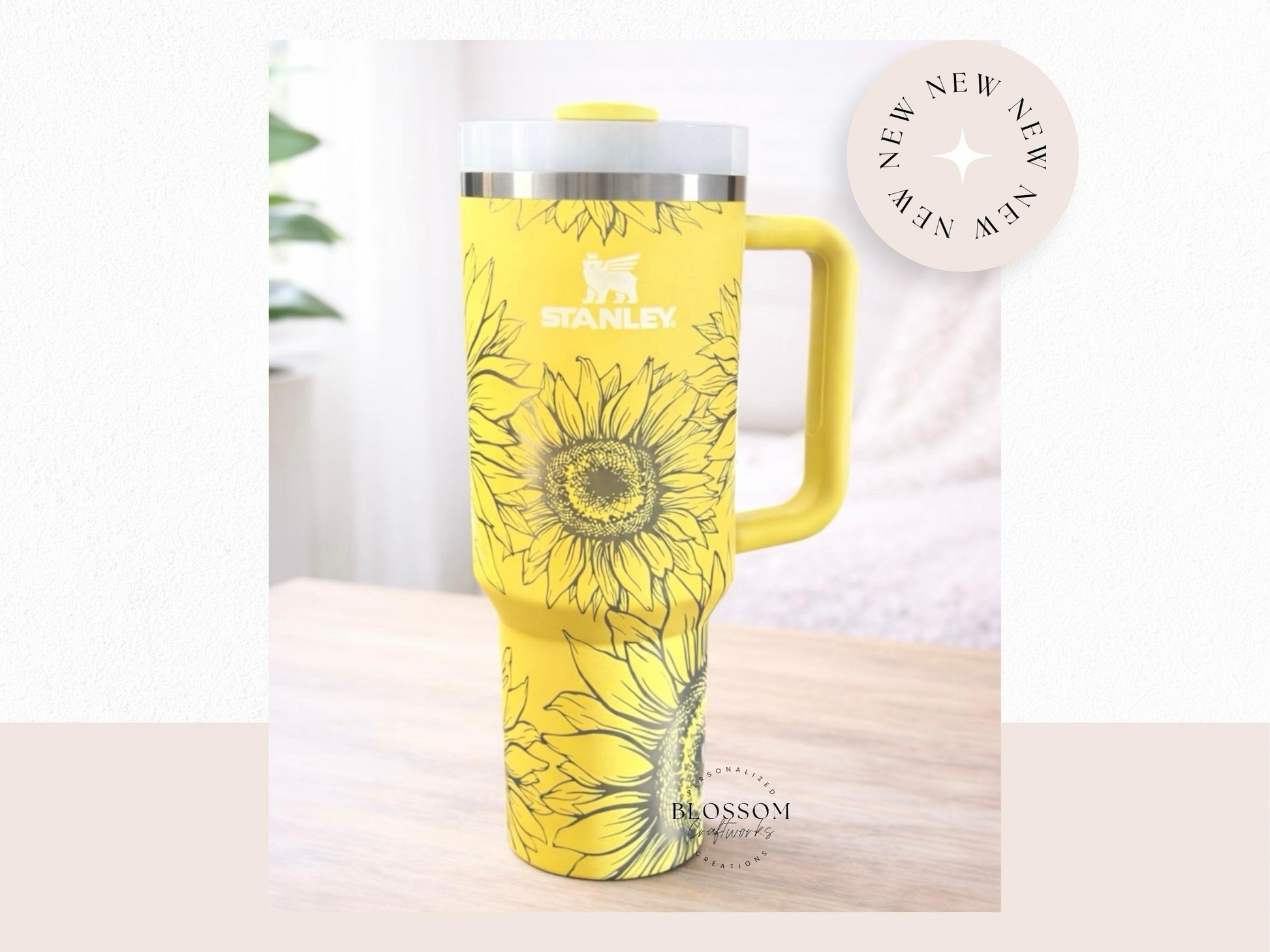 Sunflower Laser Engraved Stanley Tumbler