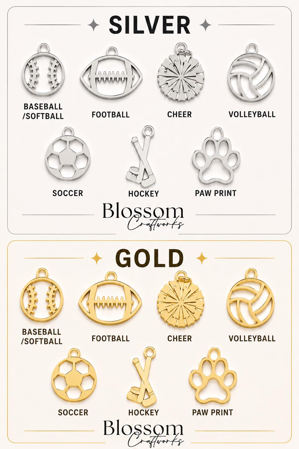 Personalized Soccer Charm Necklace, Sports Mom Game Day Gift