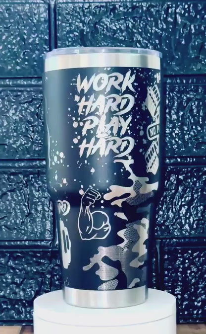 30oz 40oz Laser Engraved Beast Mode, Mens Fitness, Personal Trainer, Crossfit, Workout