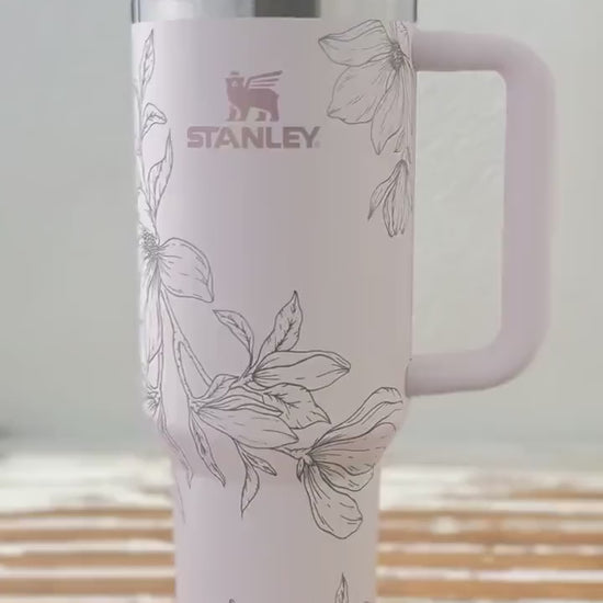 Magnolia Laser Engraved Stanley Tumbler