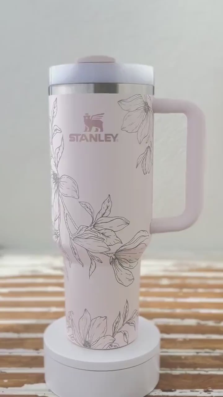 Magnolia Laser Engraved Stanley Tumbler