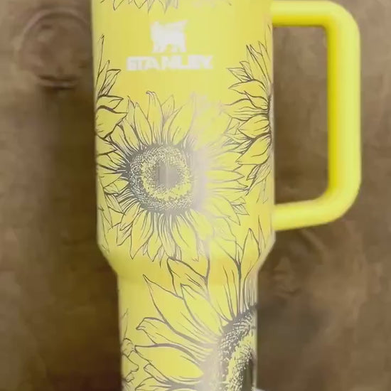 Sunflower Laser Engraved Stanley Tumbler